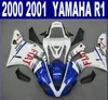 7 DARMOWE Prezenty ABS Zestaw do obróbki dla Yamaha 2000 2001 YZF R1 Blue Black White Fairings Set YZF-R1 00 01 Motobike Zestaw B31