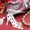 20pcs Silver Stainless Steel High-heel Shoes Bookmark For Wedding Baby Shower Party Birthday Favor Gift CS005