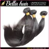 Quality Remy Hair Malaysian 9A Silky Straight Human Hair Virgin Extensions 3/4 Bundles Black Wave