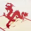 Handmade 3D Paper-cut stereoscopic Dragon Greeting card Folding type Creative Happy Chinese Ethnic Crafts cards gifts