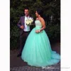 Mint Green Sweet 15 Ball Gown Quinceanera Dresses 2016 Sweetheart Long Sequins Beaded Bodice Corset Junior Party Prom Dresses Pageant Dress