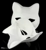 DIY Blank Unpainted Cat Masks Vanliga Vit Miljöpappersmassa Masquerade Halvmask Handmålning Fine Art Program