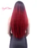 24 polegadas ombre cores longas peruca estilo reto perucas de cabelo sintético para meninas cabelo loiro para mulheres úteis qualidade de cabelo de Natal perucas