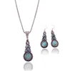 Moda vintage modello blu cristallo turchese gioielli ciondolo imposta orecchini collana per le donne del partito abiti accessori in vendita 10 articoli