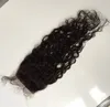 Cierre de seda de cabello virgen brasileño con paquetes Onda de agua natural Cierre de 1 pieza con 3 piezas Tejidos de cabello mojado y ondulado DHL Envío gratis