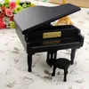 Nieuw aankomsten houten piano muziekboxen zwarte muzikale dozen voor geschenken3210007