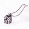 Ashes Magic Box Medaillons Hanger Urn Keepsake Vintage Ketting Titanium Stalen Huisdier Crematie Sieraden Memorial Case Ash Holder Can Open URN GZ201