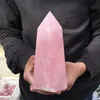 ABOUT 700g Natural pink rose obelisk rock quartz crystal wand point healing6270016