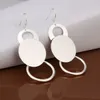 Brand new sterling silver plated Dual sand O Earrings DFMSE012,women's 925 silver Dangle Chandelier earrings 10 pairs a lot