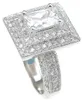 Conjunto de anel de casamento 3 em 1, profissional, inteiro, vintage, topázio, diamante simulado, 14kt, ouro branco, para presente de natal, s332m
