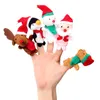 Hot Sale Christmas Finger Puppets Holiday Stocking Stuffers Party Favors Velvet Toy Doll hand puppets 500 pcs/lot