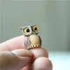 Artificial Mini Cute Owl Birds gifts Dolls Fairy Garden Miniatures Moss Terrarium Decor Resin Crafts Bonsai Figurines 3colors