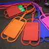 Universal Mobile Soft Silicone Case with Long Lanyard Strap Pounch Card Slot Holder For iPhone 15 14 13 12 11 Pro Max x 8 7 Plus Smart Phone DHL