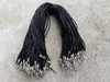 20 ''22'' 24'' 3 мм черные шнуры для ожерелья из искусственной кожи с застежкой-лобстером для DIY Craft Jewelry347P