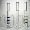 Triple Bong Rakrör Glas Bongs 27cm Höjd Vattenrör 14.5mm Kvinna Joint Dab Oil Rigs DHL Gratis 10xx