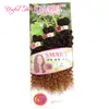 Kinky Curly 6 stks / partij Synthetische inslag Haar Ombre Brown, Purple Bourgondië Kleur Weave Bundels Synthetisch Vlechten Haar, Haak Hair Extensions