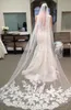 2017 Tulle Dentelle Voiles De Mariage avec Dentelle Longue Appliqued Filet Voiles De Mariée avec Peigne Long Veils5116169