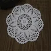 Partihandel 100% Bomull Handgjorda Virkade Doily Bordduk 3 Design 11 Färger Anpassad kopp Matrunda 20-21cm Virka Applique 30pcs / Lot Zj003