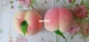 Hot Fake Peach 8cm * 7cm Persika Konstgjorda Simulering Rosa Persikor Fruktkänslor För Bröllop Fotograf Props