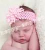 Baby Christening Wafel Crochet Headband Corker łuki Kwiaty Włosy Klip Barrettes Dziewczyna Korker Włosy Zespoły Damskie Opaski 200 sztuk PD011