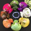 Fashion Hand Ribbon Embroidery Travel Jewelry Ball Chains Multi Pouch Drawstring Silk Storage Bags 50pcs/lot mix color Free shipping