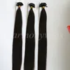 50g 50Strands Pre Bonded nail tip u tip human hair extensions 18 20 22 24inch #1B/Off Black Brazilian Indian hair Top Quality