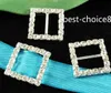 Frete Grátis 20 MM 50 Pcs QUENTE Banhado A Prata de Cristal Rhinestone Ribbon Quadrado Em Forma de Fivela Cadeira Slider Fontes de Casamento Fivelas Bar