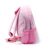 Pink Toddler Ryggsäck Seersucker Soft Cotton School Bag USA Lokala lager Kids Book Bags Boy Gril Pre-School Tote med Mesh Pockets Domil106187