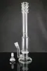 Vattenpipor Honeycomb Bongs med Grace "Suzy" Ice-catches Water Pipe 17,5" klart glas WaterBongs för rökning