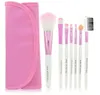 Makeupborstar Make Up Borste Set Kits Ögonfransborste Blush Borste Eye-Shadow Brush Sponge Sumudger 7Pieces Make Up Tools Pu Bag