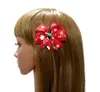 3インチの女の女の子の髪弓弓穀物リボンサンタクリスマスブティックヘアクリップ子供のための赤ちゃんのためのヘアクリップ