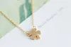 Tiny Four Leaf Clover Pendant Chain Halsband Lucky Clover Halsband Enkla Shamrock -halsband för lycka till födelsedagspresenter smycken7958032