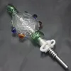 Collettore nettare indossabile Bong di vetro a sospensione a sospensione con un chiodo in titanio raffreddato ad unghie e tubo di concentrata a prova di concentrata a prova di colpa V3.0 Kit