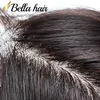 Ludzkie wiązki włosów z jedwabnym bazą koronkową zamykanie 4x4 proste brazylijskie malezyjskie peruwiańskie indyjskie dziewicze włosy rozszerzenia wątku 4pc Bellahair