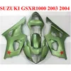 Motorcykel Fairings för Suzuki GSXR 1000 K3 K4 2003 2004 Alla GREEN GSXR1000 03 04 ABS FAIRING KIT BP16