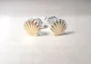 10PAIR الذهب الفضي Silver Clam Shell أقراط Seashell Stud أقراط الشاطئ الأقراط المحارة البحرية أرييل حورية البحر الأزرار المجوهرات المجوهرات