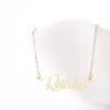 Mulheres personalizadas 18K Gold Plated Nome Personalizado Colar