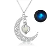 Gloeiend in de donkere maan ketting Luminous Light Lockets Hangers mode -sieraden voor vrouwen wil en zandig