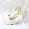 Shining Crystal Beaded Bridal Shoes Appliqued Pure Färg Pekad Toe Bröllop Tillbehör Walking Comfortable Diverse Heel Prom Sko