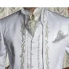 nouveaux costumes pour hommes blazers mens blanc queue de pie broderie matin costume queues veste costume de marié de haute qualitécostume sur mesure costume formel