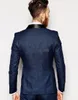 Custom Made One Button Navy Blue Groom Tuxedos Groomsmen Best Man Suit Wedding Men's Suits Bridegroom (Jacket+Pants+Vest)