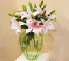 Prawdziwy dotykowy Single Stem Lily 37 cm / 14.57 "Długość Sztuczne kwiaty Lilie dla DIY Bukiet ślubny Ślubne Centralne 4 kolory dostępne