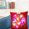 Creation Led Light Luminous Pillow Case Jul Santa Claus Reindeer Pillow Case Soffa Bil dekor kudde 45 * 45cm