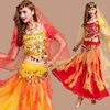 Hot New Egyptian danza del ventre Costume 4 pezzi TopSkirtWaist ChainVeil Braccialetto Collana Set abbigliamento danza delle donne Costume di danza del ventre