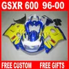 Alle Blue Fairing Kit für Suzuki SRAD 96 97 98 99 00 GSXR600 GSXR750 Kunststoffverkleidung Teile GSXR 600 750 1996 1997 1998 1999 2000 5E7W