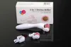 3 في 1 Derma Roller ، 3 رؤوس بكرة منفصلة من إبرة مختلفة 180c / 600c / 1200c بكرة جلد إبرة صغيرة ، أبيض / أسود رأس أحمر