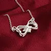O envio gratuito de moda de alta qualidade 925 Arco de prata Com diamante Roxo jóias 925 colar de prata Presentes do feriado do Dia Dos Namorados hot 1655