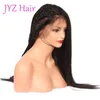 Peruca de cabelo humano virgem da Malásia cheia de renda Peruca de cabelo humano liso natural brasileiro com fios ajustáveis sem cola La3478