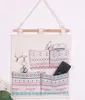 Sac de rangement mural suspendu en coton et lin, sac de rangement à support multicouche, pochette de décoration de la maison