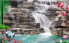 Scenery Wallpaper Crane Peony Waterfall Water Scenery Paper203G